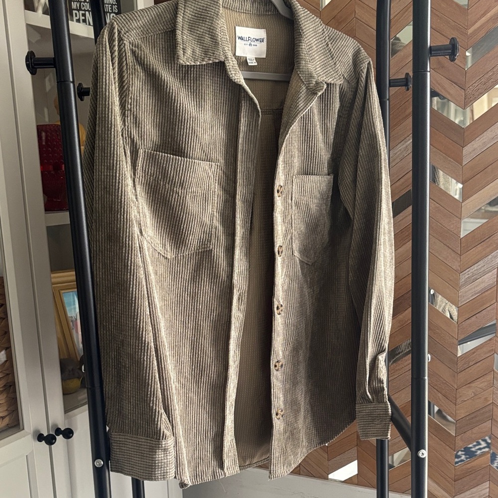 Women's Olive/Sage Waffle Corduroy Shacket